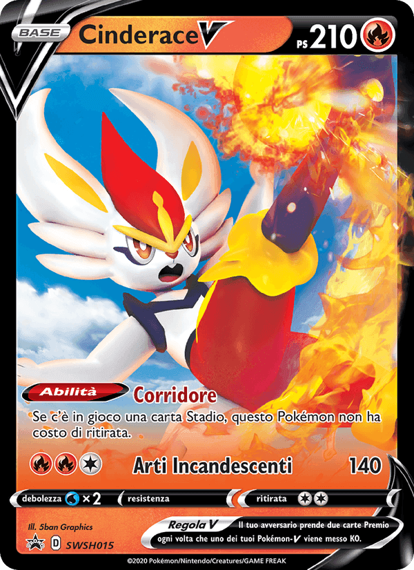 Cinderace V, carta SWSH015 di SPSC Promo