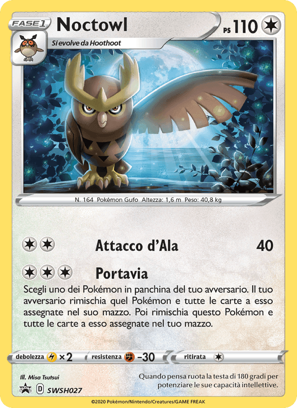 Noctowl, carta SWSH027 di SPSC Promo