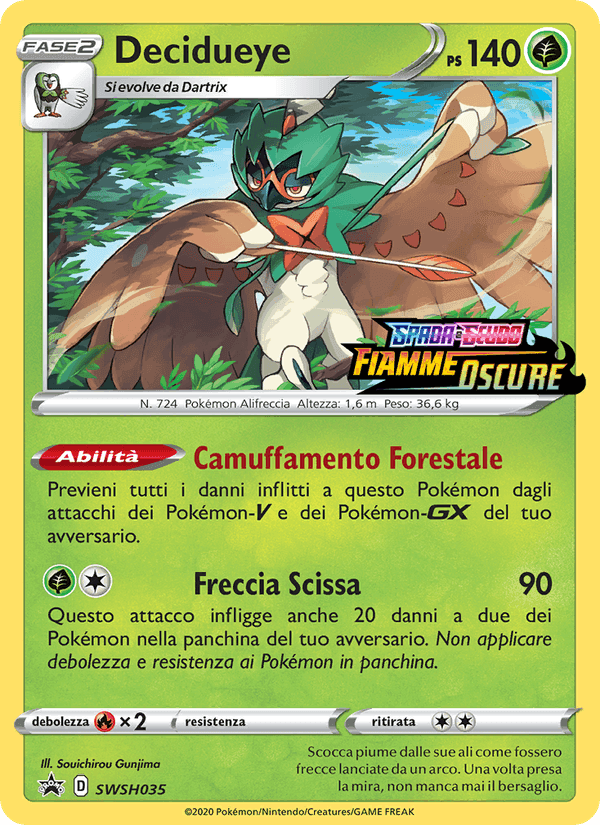 Decidueye, carta SWSH035 di SPSC Promo