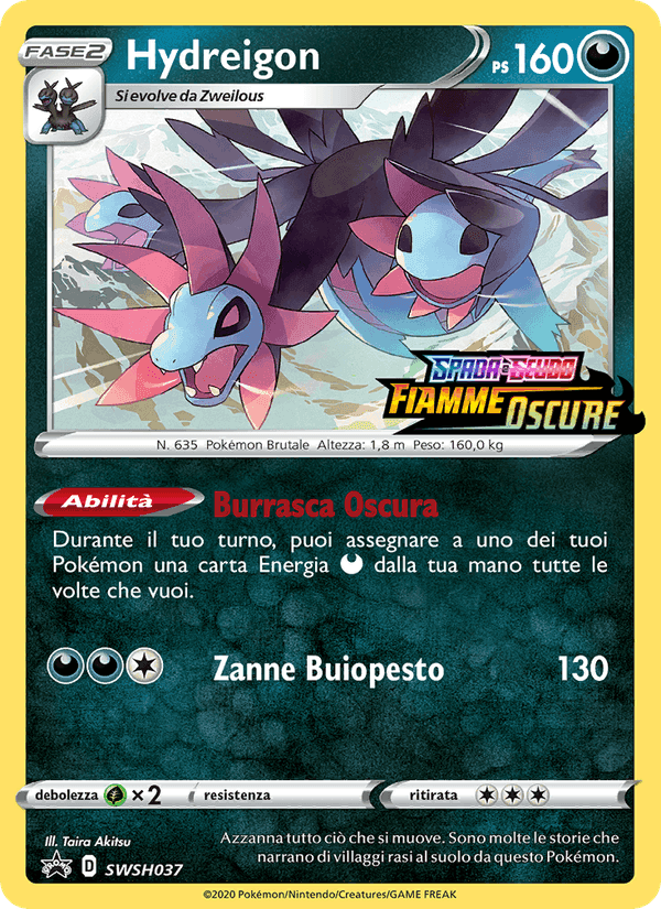 Hydreigon, carta SWSH037 di SPSC Promo