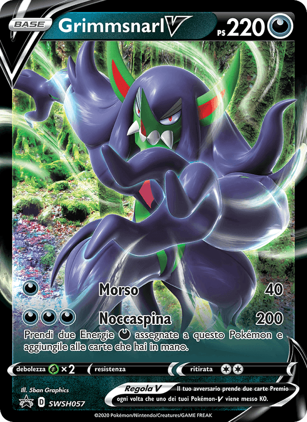 Grimmsnarl V, carta SWSH057 di SPSC Promo