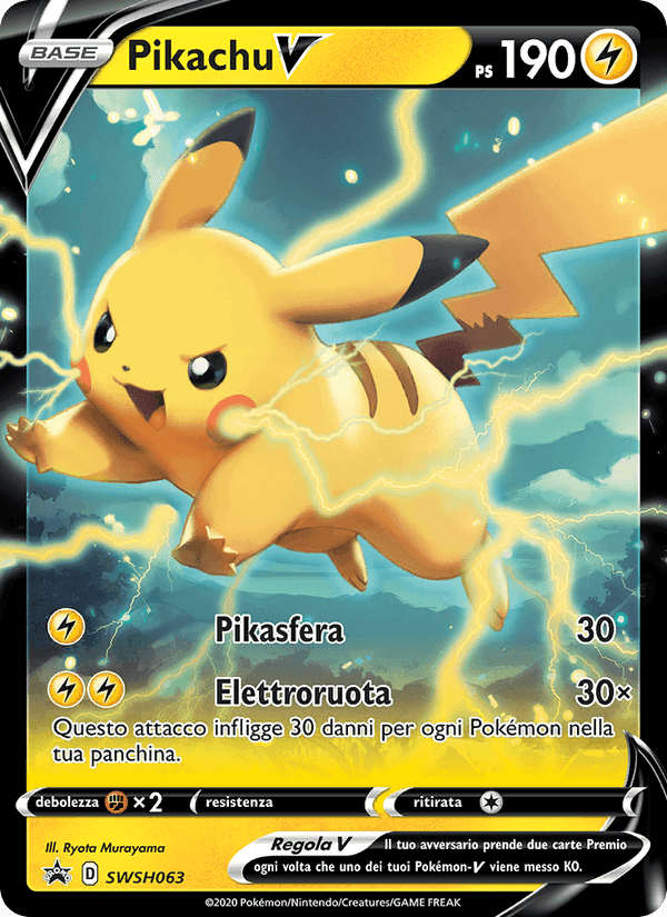Pikachu V, carta SWSH063 di SPSC Promo