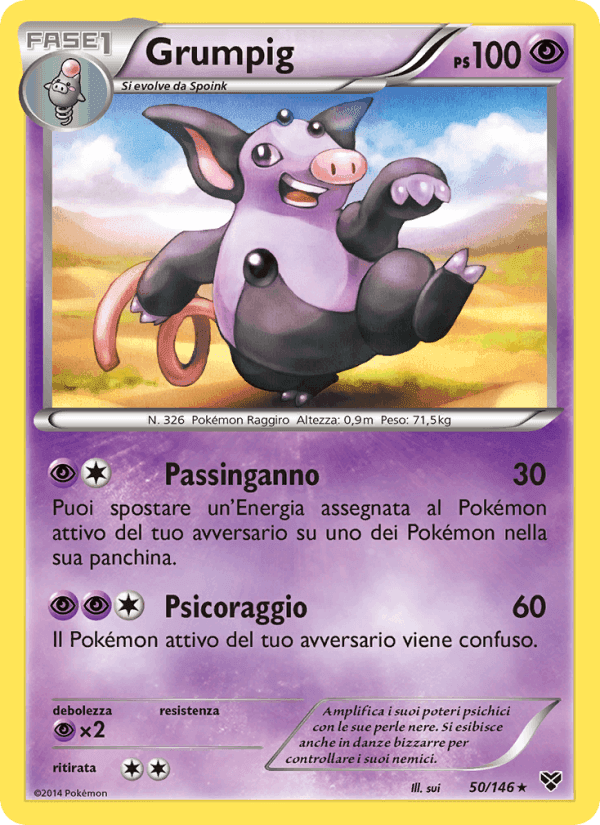 Grumpig, carta 50 de XY