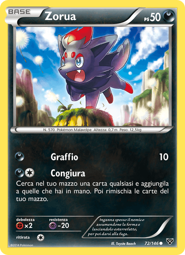 Zorua, card 72 from XY