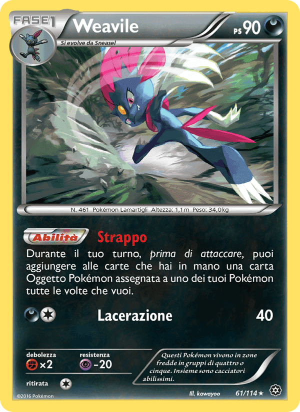 Weavile, card 61 from Vapori Accesi