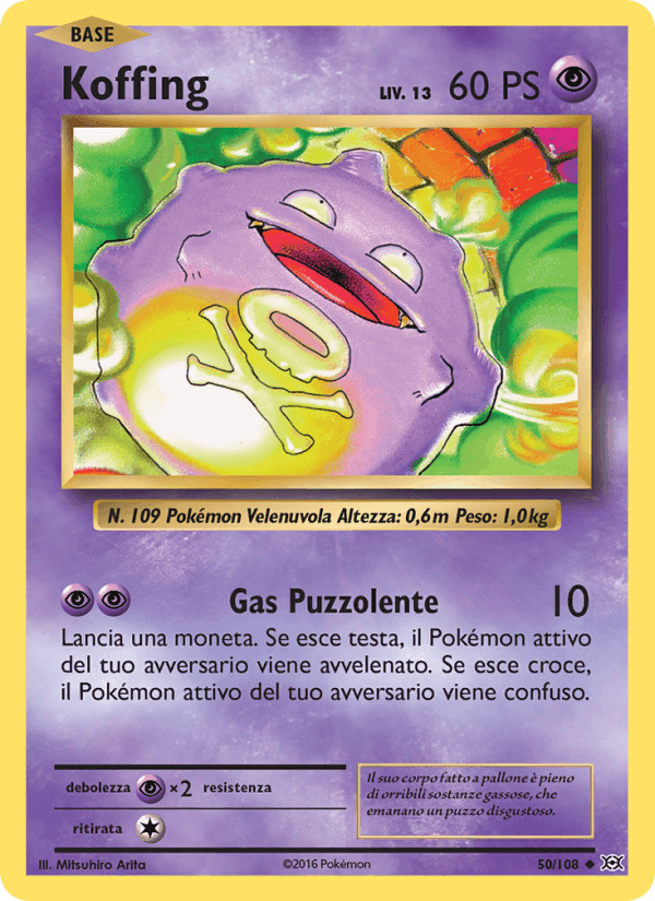 Koffing, carta 50 de Evoluzioni