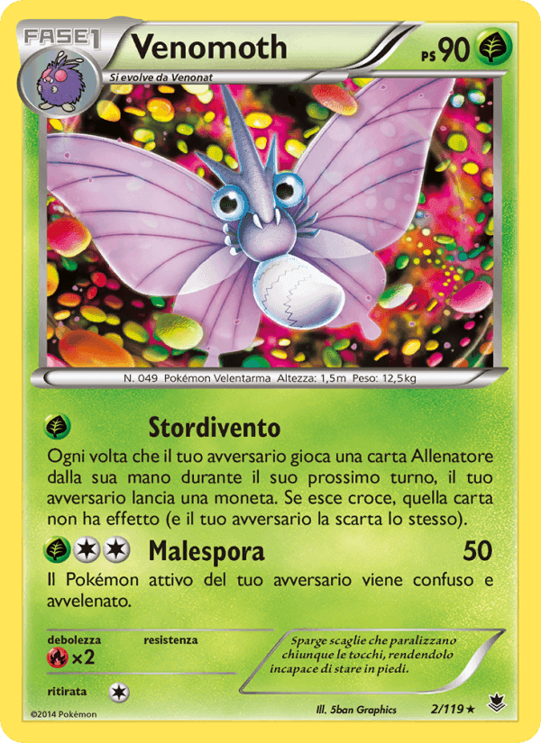 Venomoth, carta 2 di Forze Spettrali