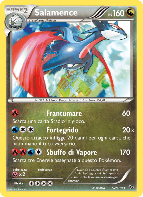Salamence, carta 57 de Furie Volanti