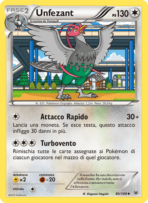 Unfezant, card 80 from Furie Volanti