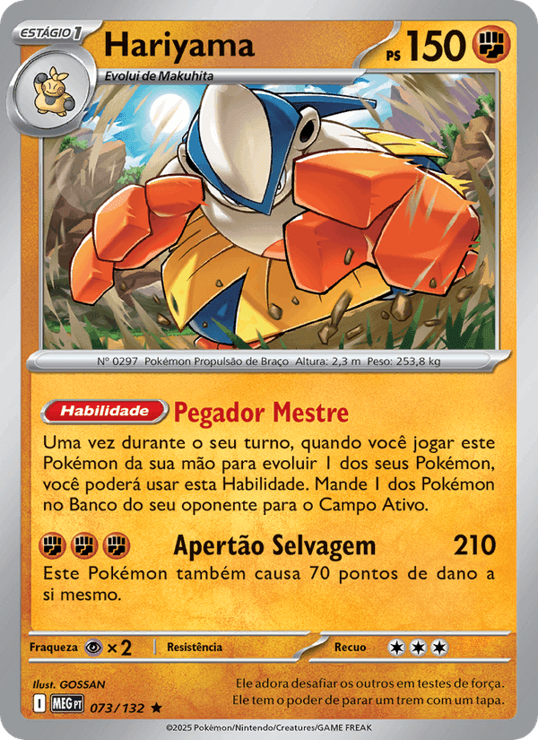 Hariyama, card 073 from Megaevolução