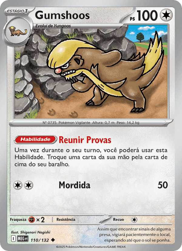 Gumshoos, card 110 from Megaevolução