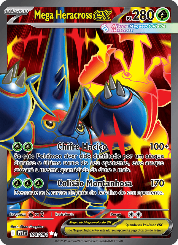Mega Heracross ex, card 108 from Fogo Fantasmagórico