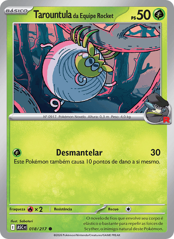 Tarountula da Equipe Rocket, carta 018 de Heróis Excelsos