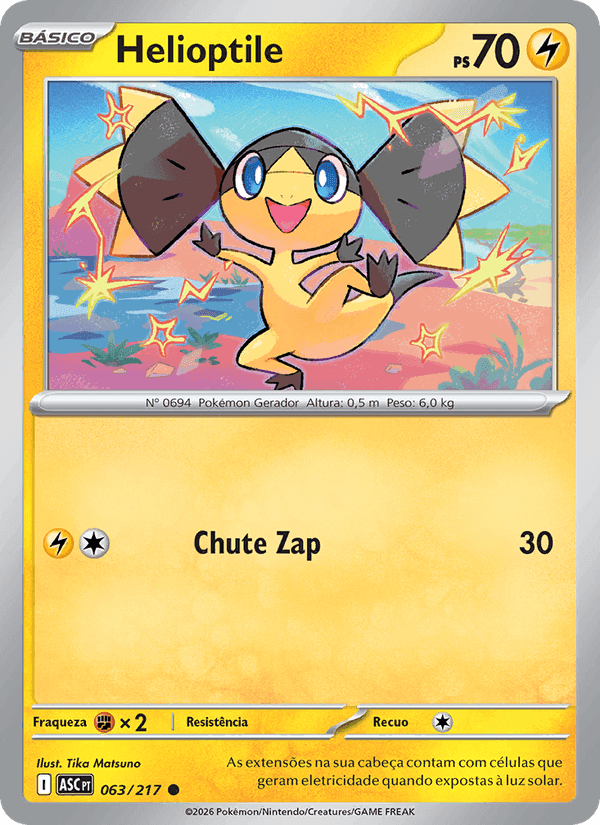 Helioptile, card 063 from Heróis Excelsos