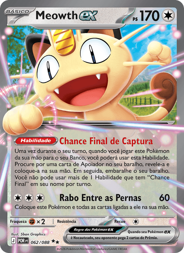 Meowth ex, card 062 from Equilíbrio Perfeito
