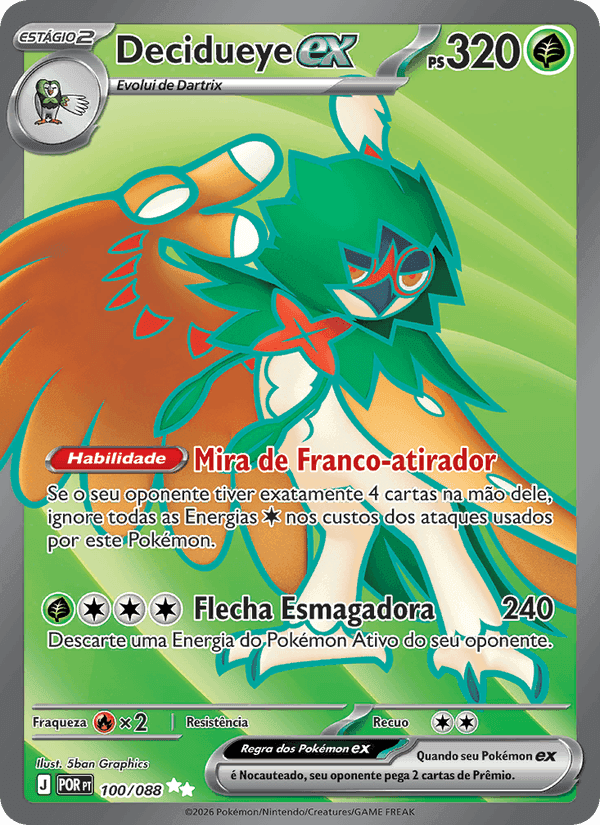 Decidueye ex, carta 100 de Equilíbrio Perfeito
