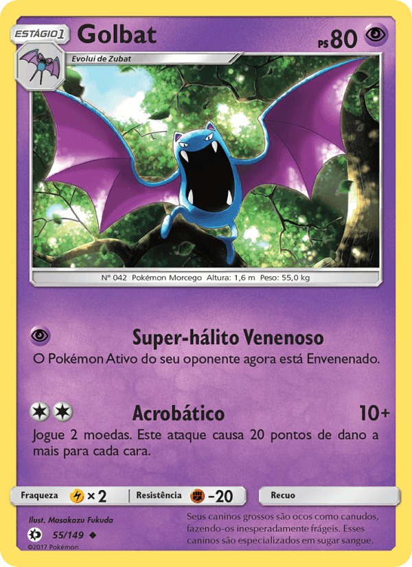 Golbat, carta 55 de Sol e Lua