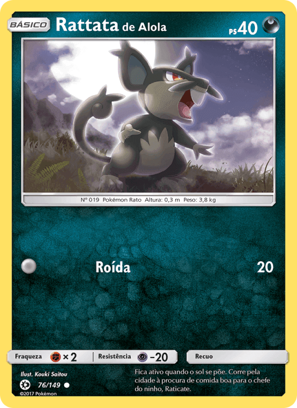 Rattata de Alola, card 76 from Sol e Lua