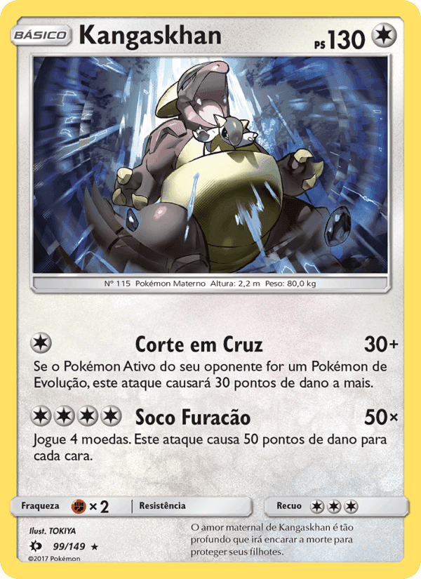 Kangaskhan, card 99 from Sol e Lua