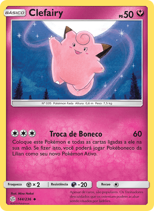 Clefairy, carta 144 de Eclipse Cósmico