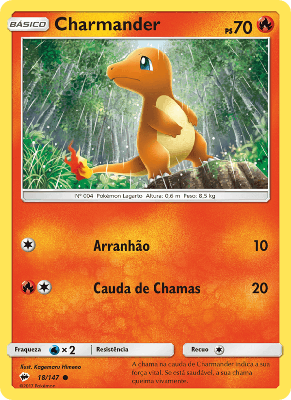 Charmander, carta 18 de Sombras Ardentes