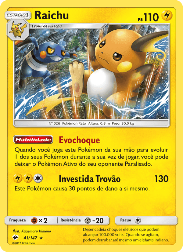 Raichu, carta 41 de Sombras Ardentes