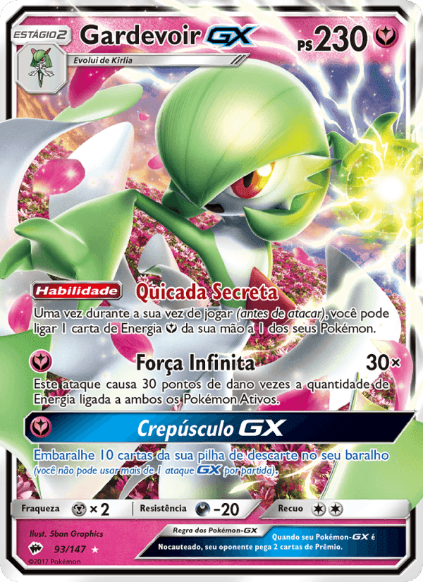 Gardevoir GX, card 93 from Sombras Ardentes