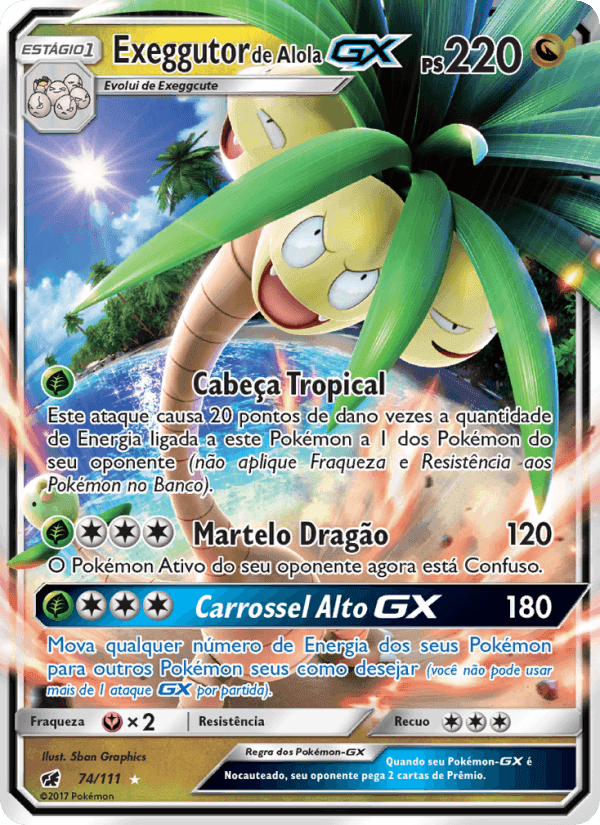 Exeggutor de Alola GX, card 74 from Invasão Carmim