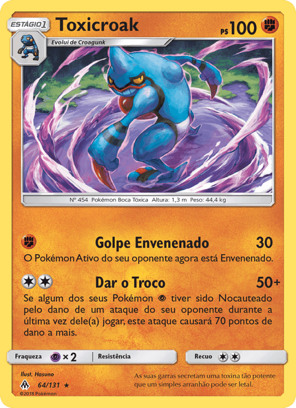 Toxicroak, card 64 from Luz Proibida