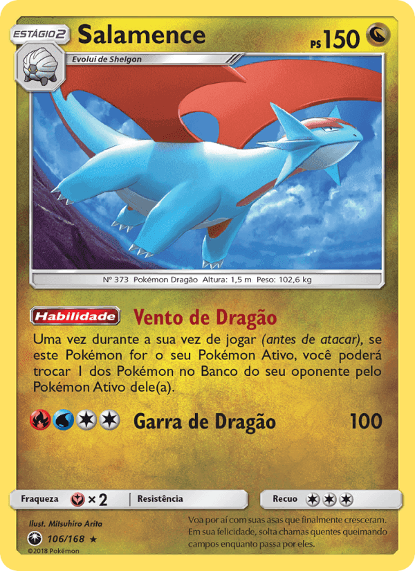 Salamence, card 106 from Tempestade Celestial