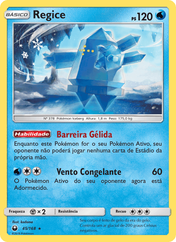 Regice, carta 45 de Tempestade Celestial