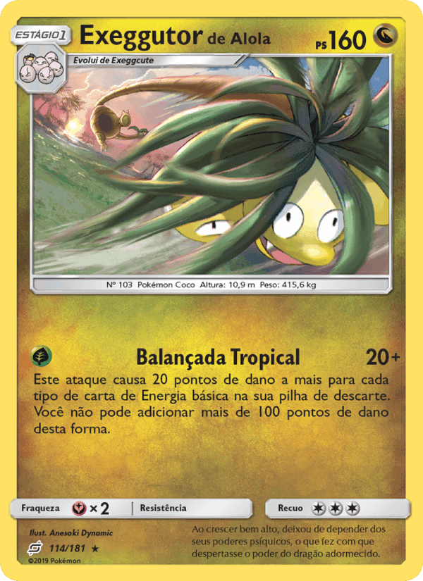 Exeggutor de Alola, carta 114 di União de Aliados