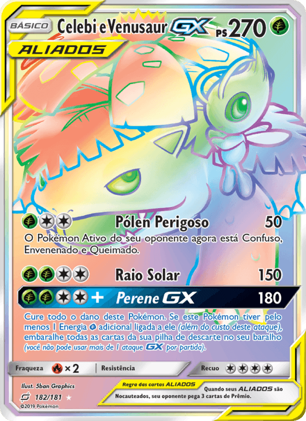 Celebi e Venusaur GX, carta 182 de União de Aliados