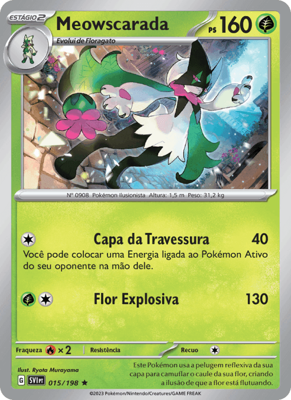 Meowscarada, carte 015 de Escarlate e Violeta