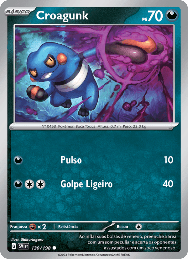 Croagunk, carte 130 de Escarlate e Violeta