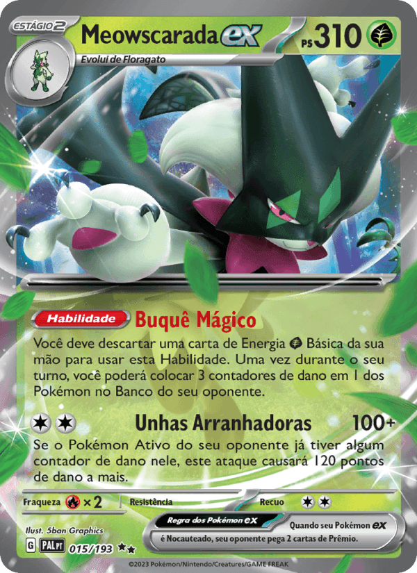 Meowscarada ex, carta 015 de Evoluções em Paldea