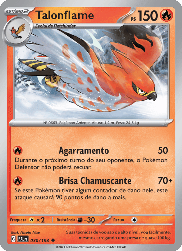 Talonflame, carta 030 de Evoluções em Paldea
