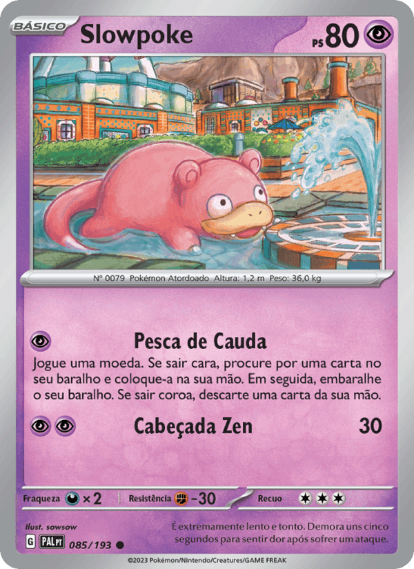 Slowpoke, card 085 from Evoluções em Paldea