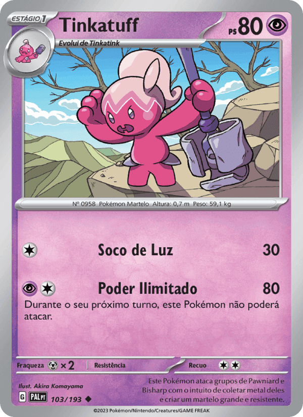Tinkatuff, carta 103 de Evoluções em Paldea