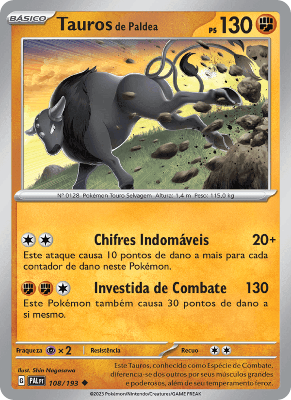 Tauros de Paldea, carta 108 de Evoluções em Paldea