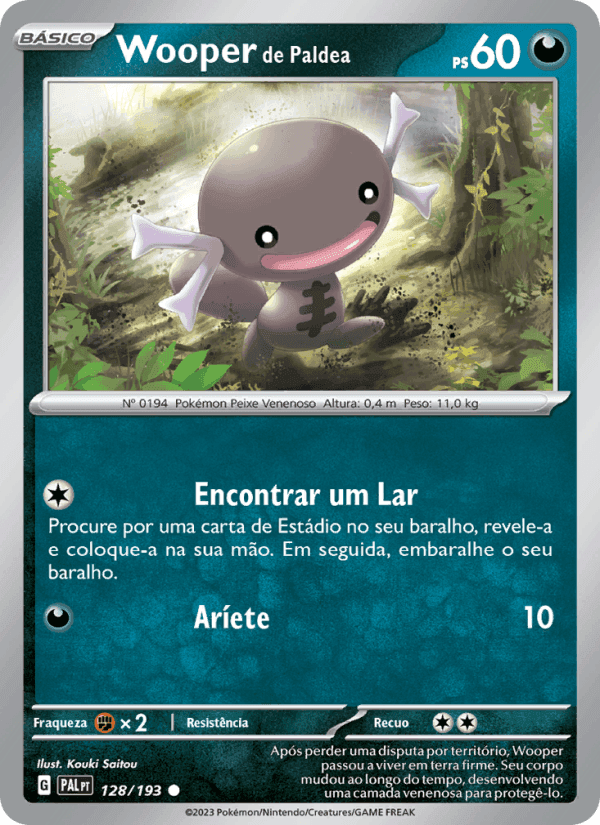 Wooper de Paldea, card 128 from Evoluções em Paldea