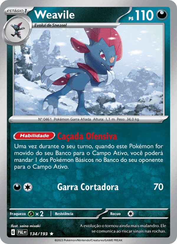 Weavile, card 134 from Evoluções em Paldea
