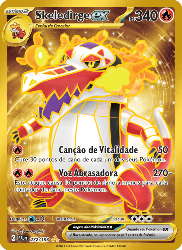 Skeledirge ex, card 272 from Evoluções em Paldea