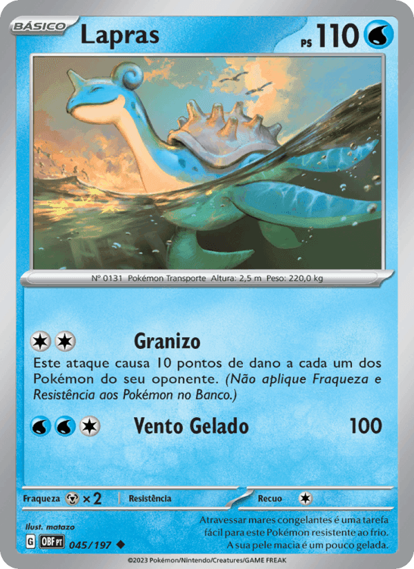 Lapras, carta 045 de Obsidiana em Chamas