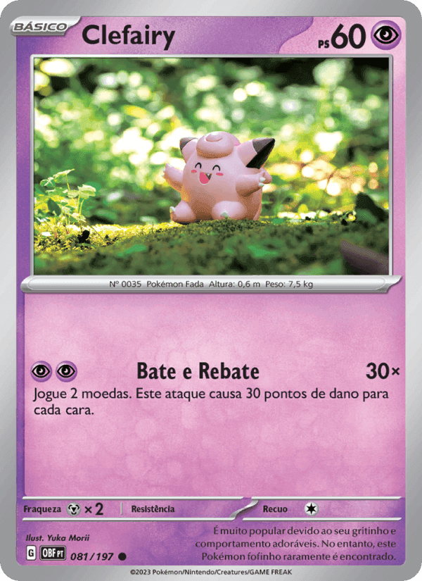 Clefairy, card 081 from Obsidiana em Chamas