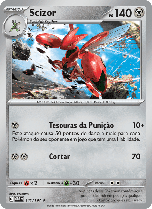 Scizor, carta 141 de Obsidiana em Chamas