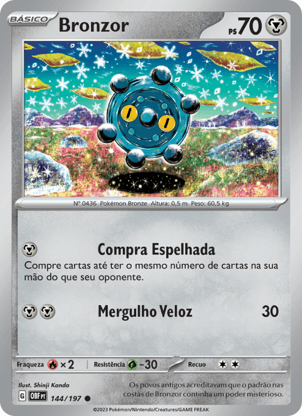 Bronzor, carta 144 de Obsidiana em Chamas