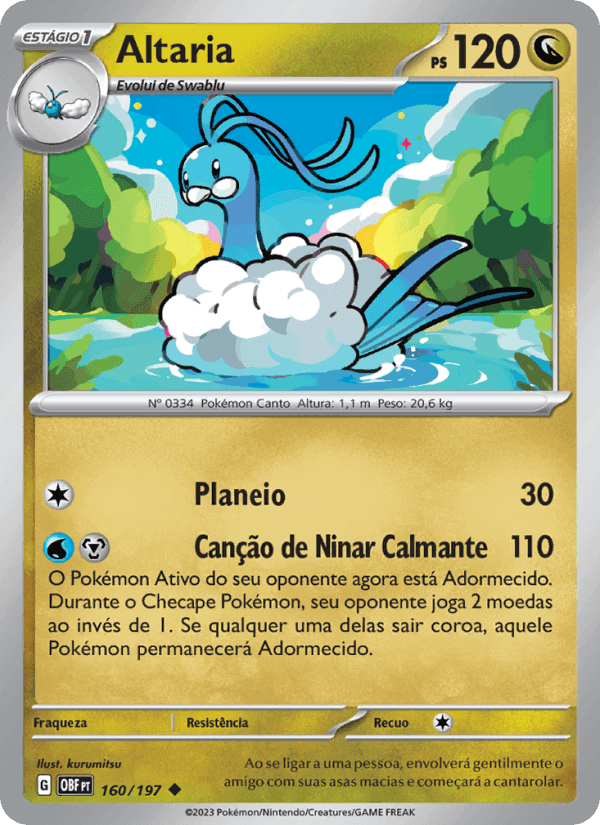 Altaria, carte 160 de Obsidiana em Chamas