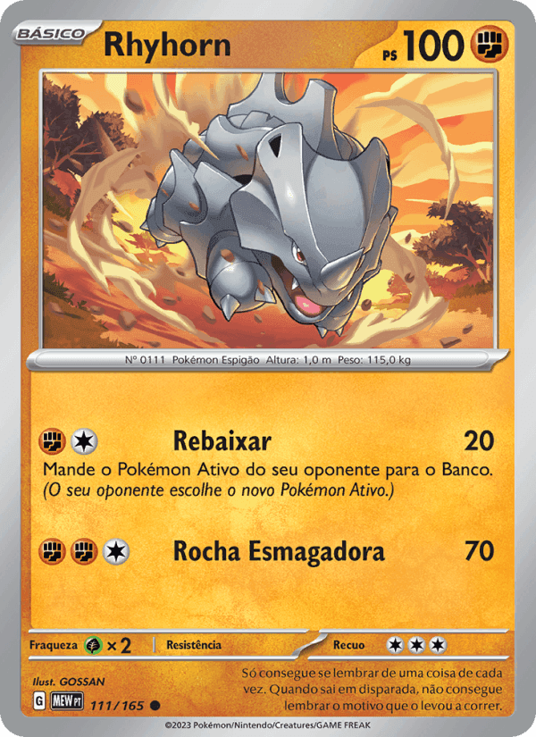 Rhyhorn, card 111 from 151