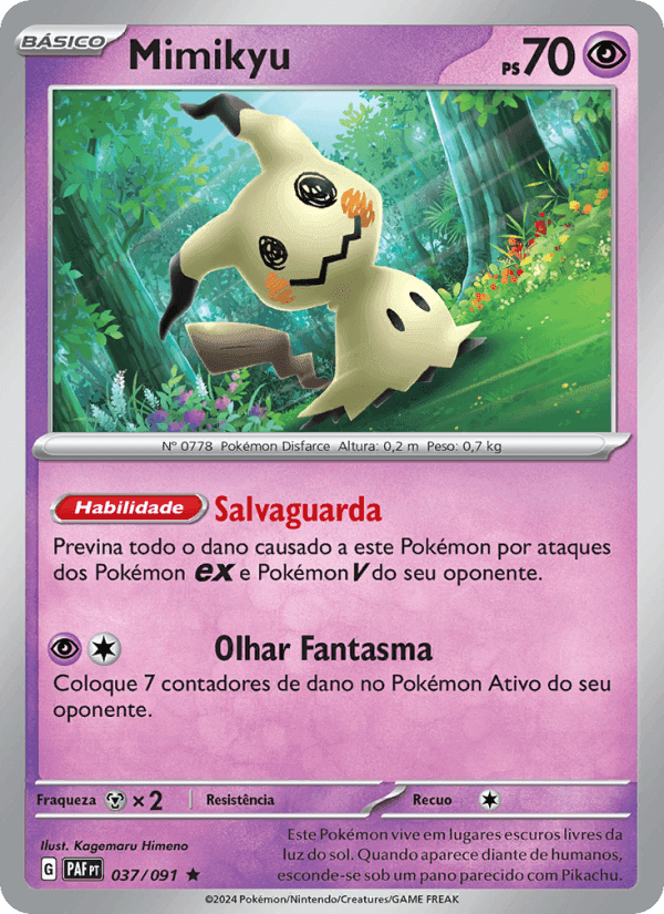 Mimikyu, card 037 from Destinos de Paldea